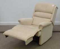 Sherborne manual reclining armchair in beige chenille