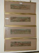 'Leicestershire Covers - 1820' set of four 20th Century lithographs after Henry Alken