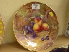 Royal Worcester cabinet plate all over painting of fruit, signed by H Price 22cm