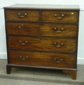 George III mahogany chest of two short and three long drawers, 107cm wide