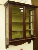 Edwardian mahogany glazed wall display cabinet
