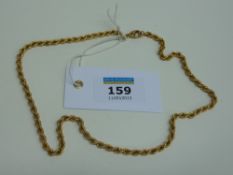 Rope twist chain stamped 375 approx 12.1gm