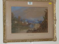 19th Century landscape watercolour by Henry Dawson. Signed and dated (18)56