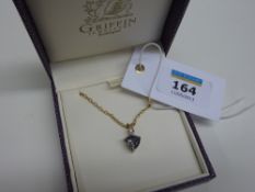 Mystic topaz and diamond pendant on chain hallmarked 9ct