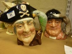 Two Royal Doulton character jugs 'Long John Silver' D6335 and 'Gone Away' D6531