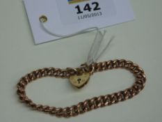 Victorian rose gold curb chain bracelet hallmarked 9ct