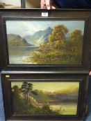 Lakeland Landscapes, pair oils on canvas signed by Frank Hider, titled verso