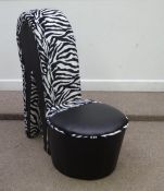 Contemporary Zebra print 'shoe' chair