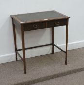 Edwardian mahogany writing table with inset leather top