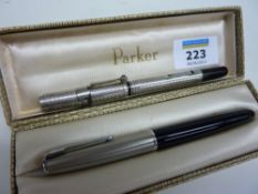 Waterman Ideal fountain pen stamped sterling and a Parker '51' fountain pen