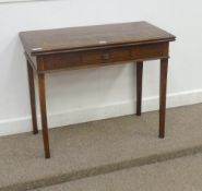 19th Century oak tea table, foldover swivel top