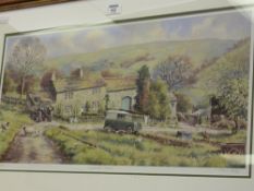 'Organised Chaos!', signed limited edition print after John Wood and a Rural scene oil on board by H
