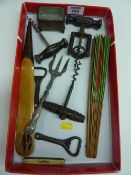 Corkscrews, paper knife and miscellanea in one box