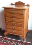 Edwardian mahogany music cabinet fitted with six drawers, 57cm