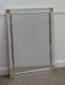 Rectangular bevelled edge frameless wall mirror, 76cm x 107cm