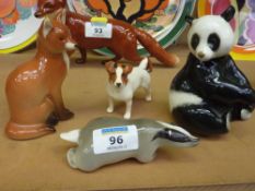 Beswick Jack Russell, Russian Fox, Badger and Koala