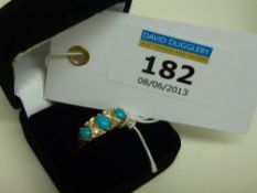 Turquoise and diamond ring hallmarked 9ct