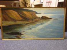'Cayton Bay', oil on board by A Cousins