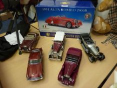 Alpha Romeo 2900B and five other Franklin Mint precision model cars, all boxed