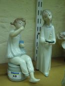 Two Lladro figures of children