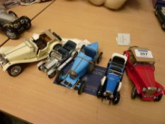 Bugatti Type 35 and four other Franklin Mint precision model cars, all boxed