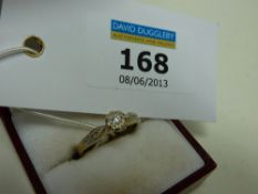 Diamond ring with diamond shoulders hallmarked 9ct