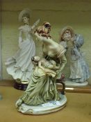 Capodimonte limited edition figure Mother and child and two Giuseppe Armani figures