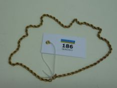 Rope twist necklace stamped 9kt approx 6.2gm