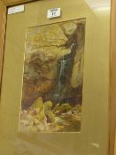 Falling Foss Near Whitby, watercolour by Mary Weatherill attributed and initialled by her brother