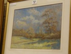 'Towards Beverley' pastel drawing signed by J. Barry Whiting