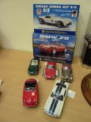 Shelby Cobra 427 S/6 and six other Franklin Mint precision model cars, all boxed
