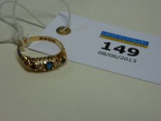 Sapphire and diamond ring hallmarked 18ct