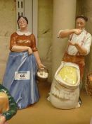 Pair Royal Doulton figures 'The Farmer' HN3195 and 'The Farmer's Wife' HN3164
