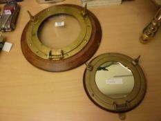 Brass port hole and a port hole mirror