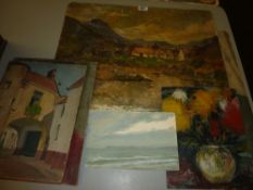 Highland Croft Scottish School oil on canvas and other oil paintings