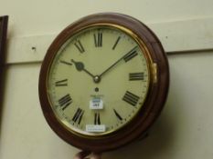 19th Century mahogany cased single fusee wall clock, the dial signed by John Potts, York