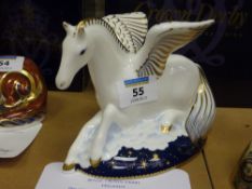 Royal Crown Derby paperweight Pegasus limited edition no.564/1750 with certificate, boxed