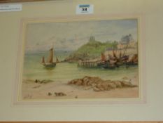 Harbour Scene, watercolour initialled and dated W.S.B. (19)'96
