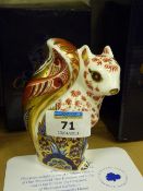 Royal Crown Derby paperweight Welbeck Squirrel limited edition no.216/1250 with certificate, boxed