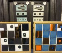 Five display boards of wall tiles.