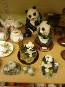 Two Leonardo and four other Panda sculptures