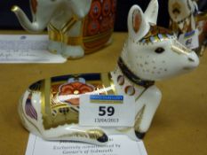 Royal Crown Derby paperweight Holly Donkey Foal limited edition no.1239/1500 with certificate,