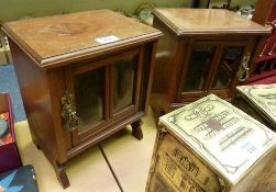 Pair of Edwardian walnut dressing table cabinets