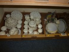 Duchess teaware, ceramic fish sculpture, other ceramics and glassware in four boxes