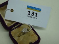 Vintage daisy set diamond ring stamped 18ct plat