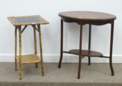 Victorian bamboo occasional table and an Edwardian mahogany occasional table