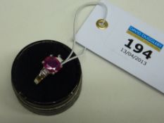 Platinum ring set with Burmese ruby approx 2.06 carat and diamonds