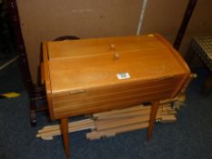 Light beech sewing box, tapestry making frame etc