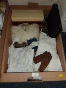 Victorian linen and miscellanea in one box