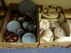 Denby dinner and teaware and Marks and Spencer 'Harvest' pottery in two boxes